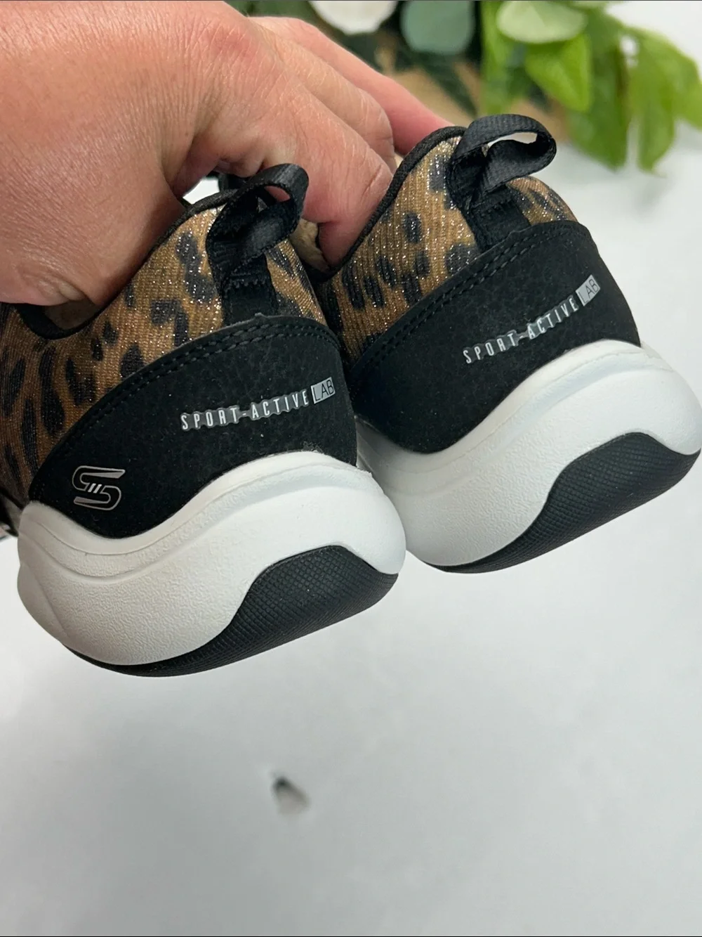 Skechers Women’s Leopard Print Slip-On Sneakers - Black & Brown